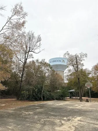an outdoor space with seating