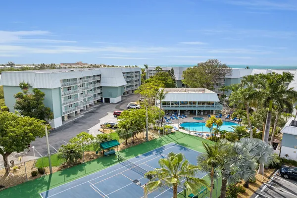 a view of a building with an outdoor space