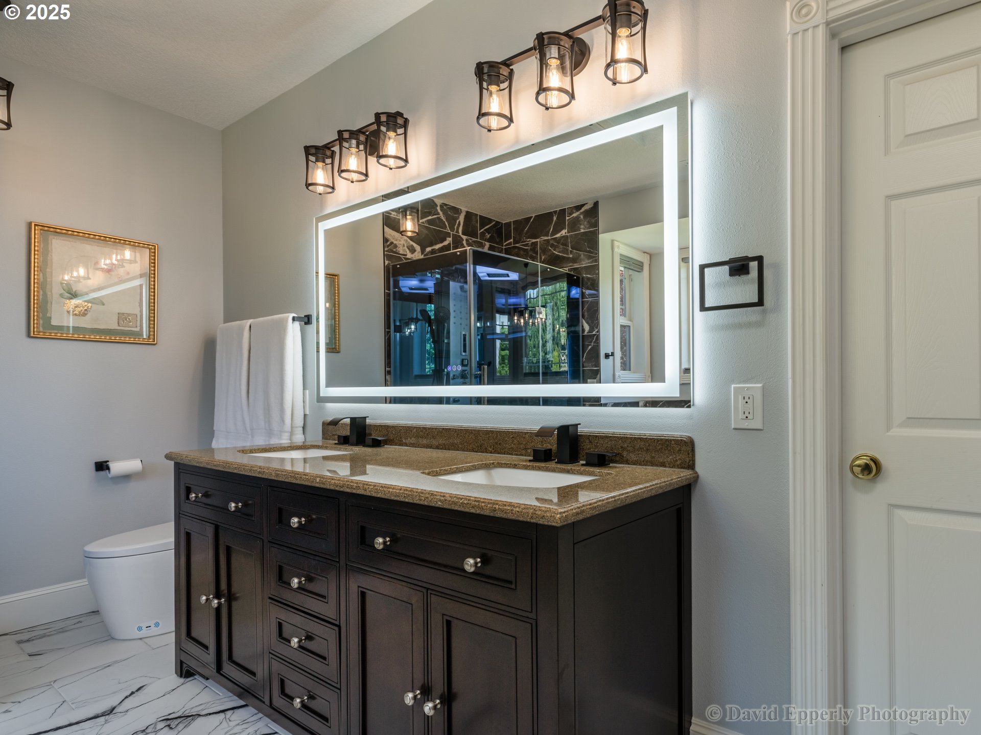 60750 Robinette Road St. Helens, OR 97051 - Photo 17 of 46 a bathroom with a sink and a mirror