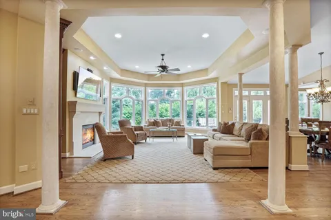 a view of a hallway with stairs