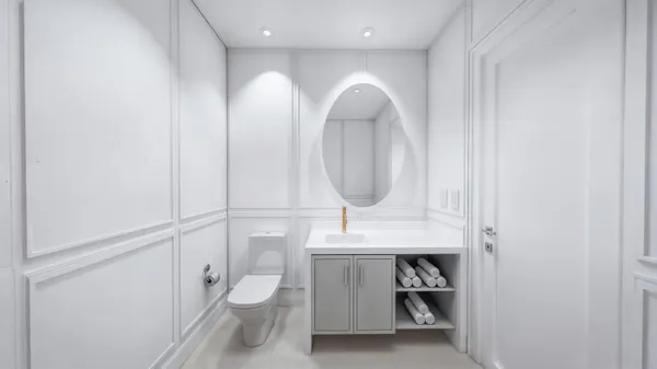 a bathroom with a toilet a sink and a mirror