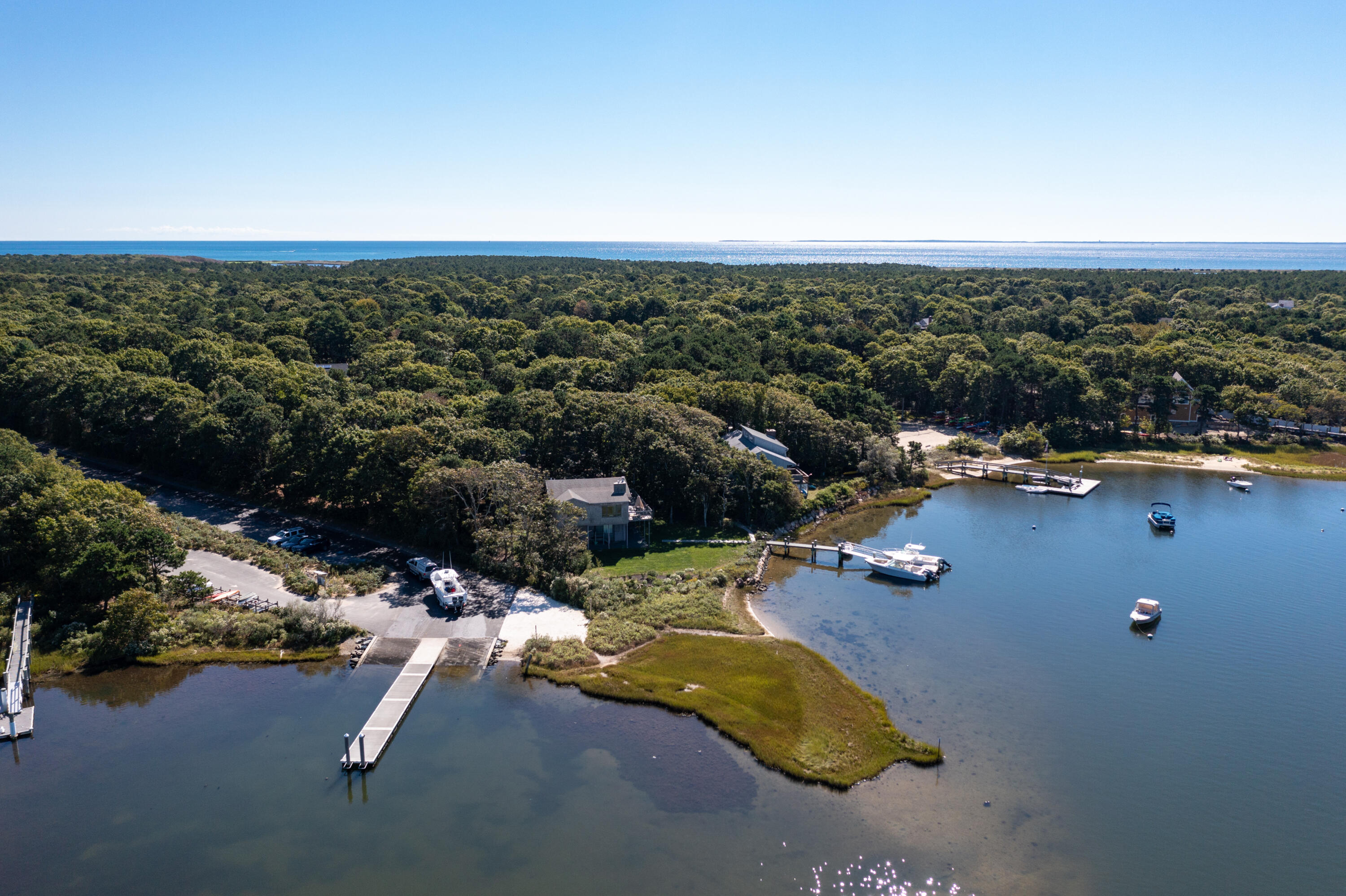 3 Neshobe Road Mashpee, MA 02649 - Photo 36 of 36 an aerial view of a houses with a yard