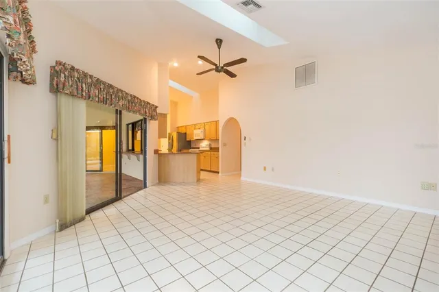 a view of a swimming pool with a porch