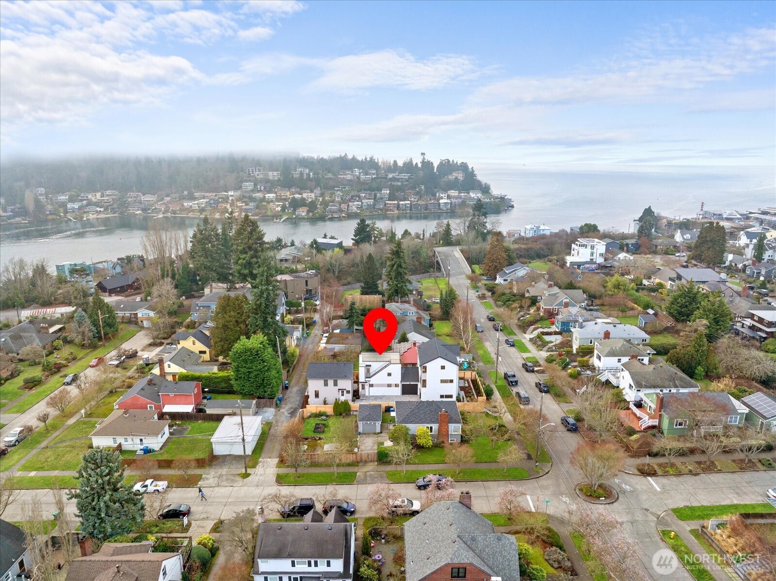 an aerial view of city