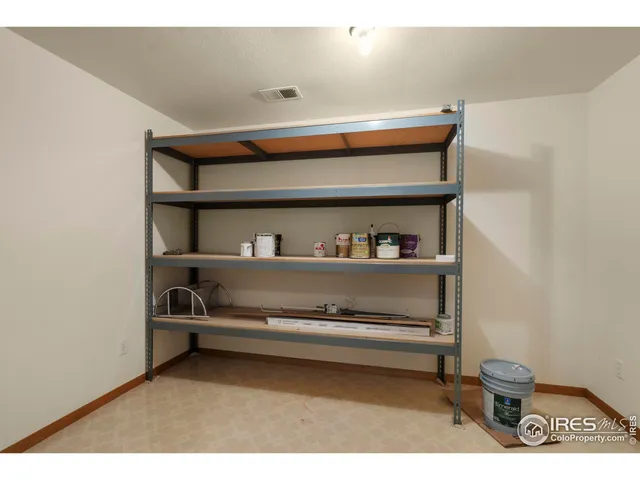 a view of room with empty racks