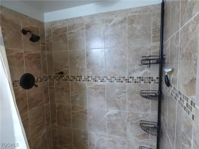 a close view of a bathroom shower