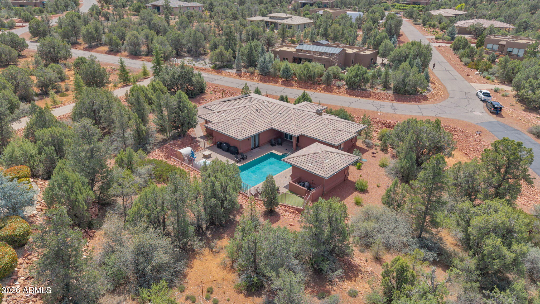 90 Rimstone Circle Sedona, AZ 86336 - Photo 2 of 27 Aerial_Pool View