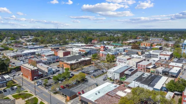an aerial view of a city