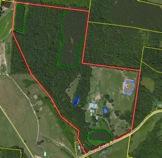 2662 Johnson Branch Road Leoma, TN 38468 - Photo 20 of 20 Perimeter is marked in RED, pine trees in GREEN, and the 3 ponds in BLUE