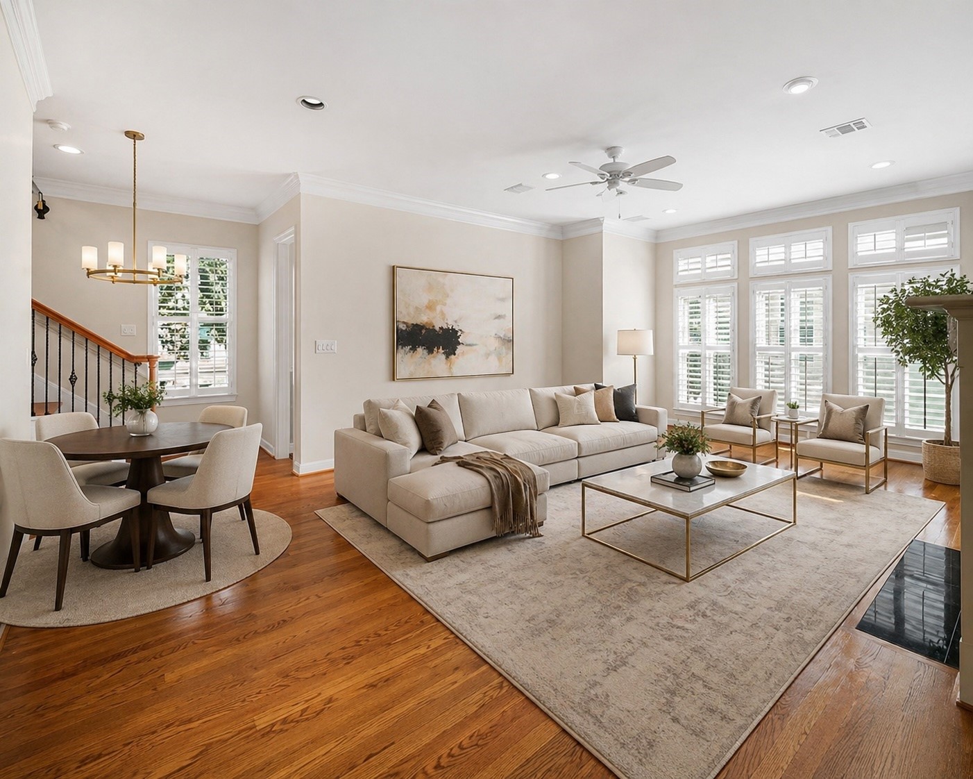 2150 Bancroft Lane Houston, TX 77027 - Photo 2 of 25 a living room with furniture and a wooden floor
