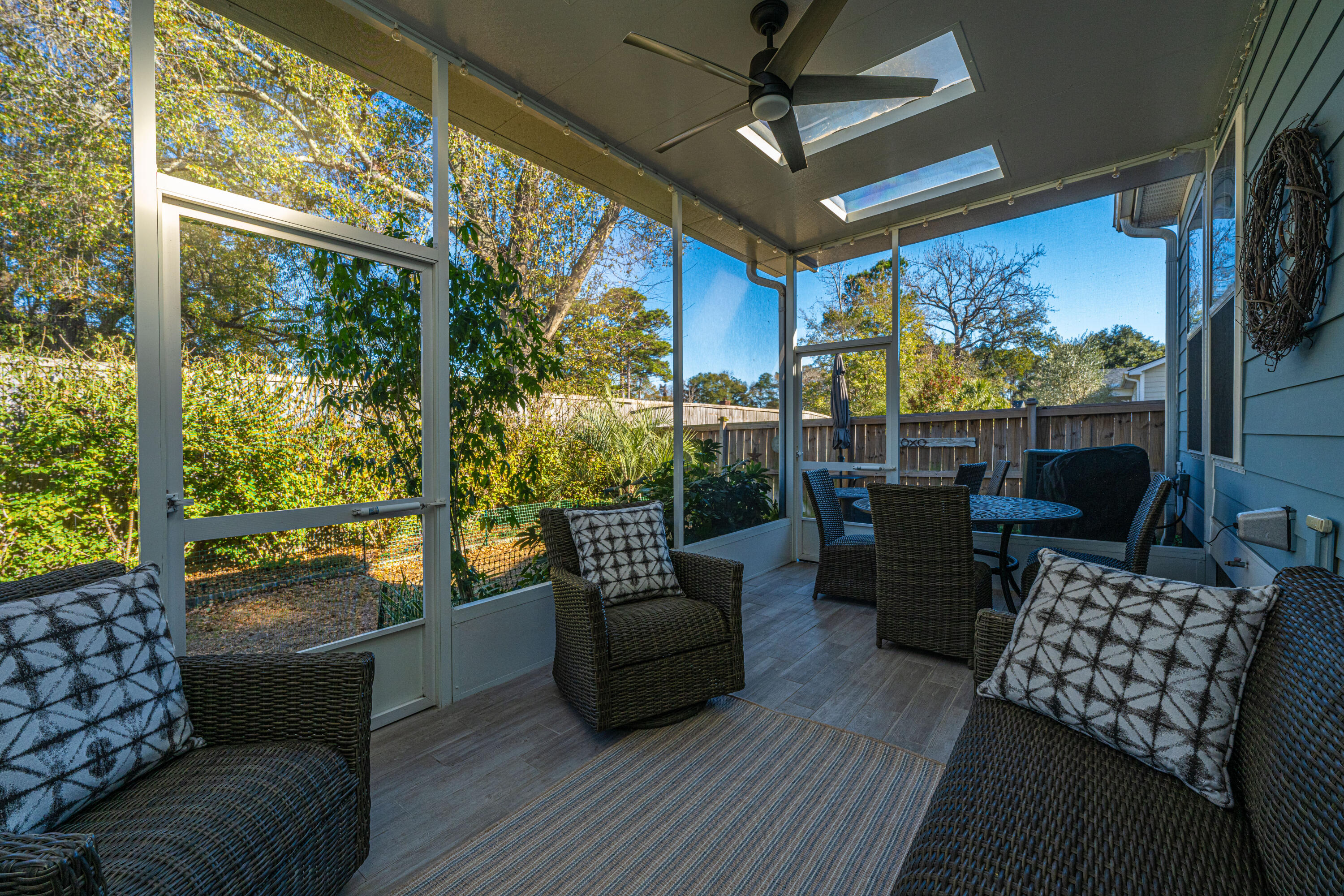 1258 Gannett Road Mount Pleasant, SC 29464 - Photo 36 of 43 Screened in Porch With Skylights