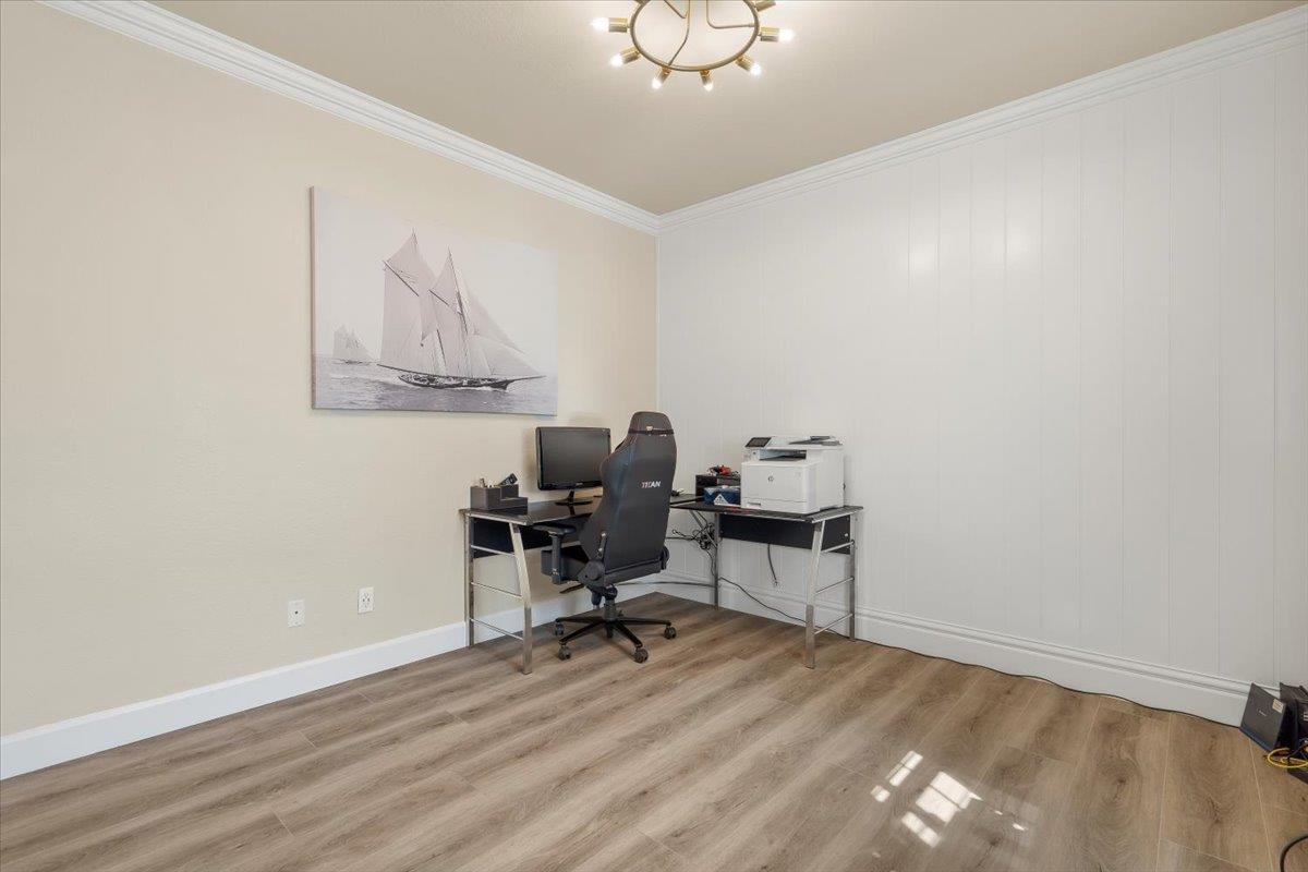 1935 St Andrews Circle Gilroy, CA 95020 - Photo 44 of 84 a view of workspace with wooden floor and a window