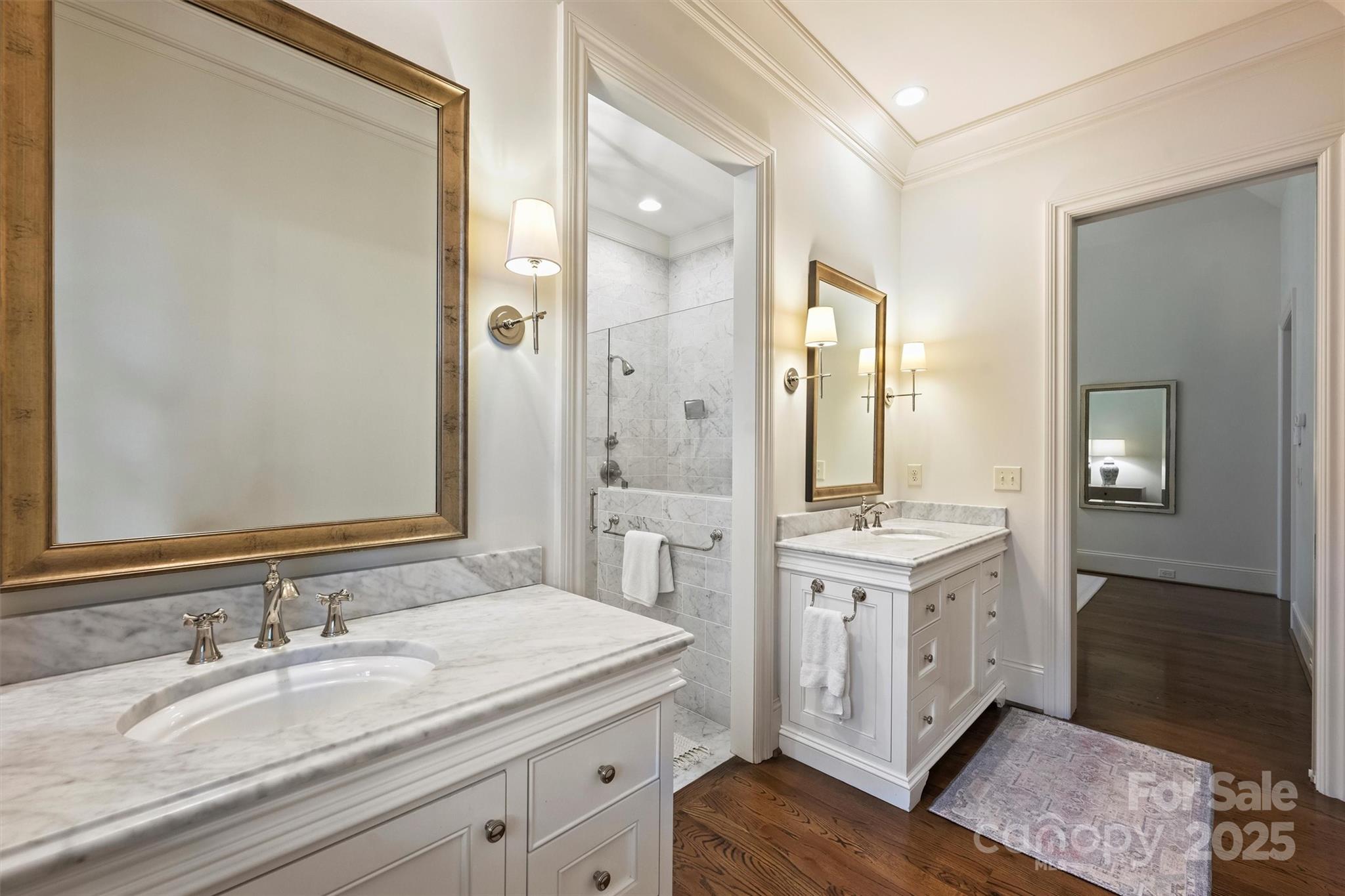 3950 Abingdon Road Charlotte, NC 28211 - Photo 20 of 43 a spacious bathroom with a granite countertop sink and a mirror