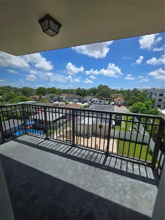a view of balcony with a lake