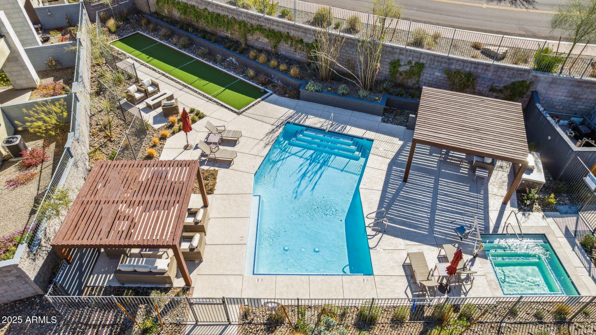 1 Easy Street, Unit 15 Carefree, AZ 85377 - Photo 41 of 57 Aerial Community Pool/Ramadas/Bocce Ball