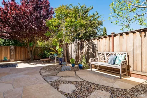 a view of outdoor space with seating