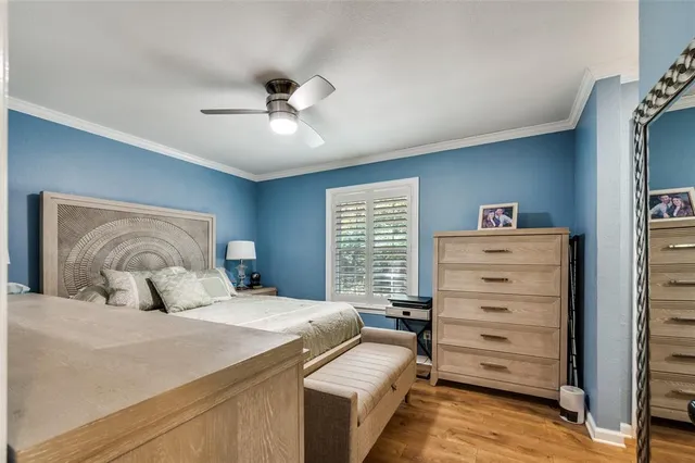 a bedroom with a bed and a closet