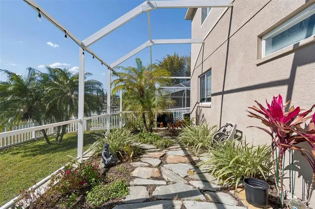a view of a potted plants in front of a house