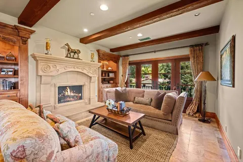 a view of a street with a houses