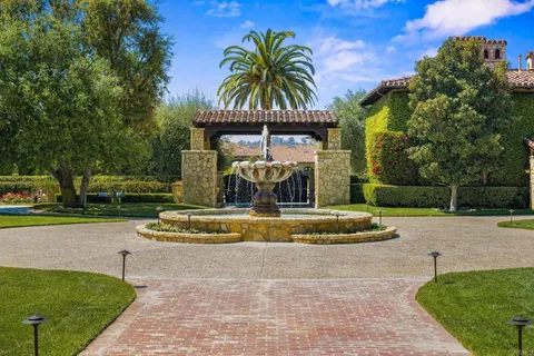 a view of lake with palm trees