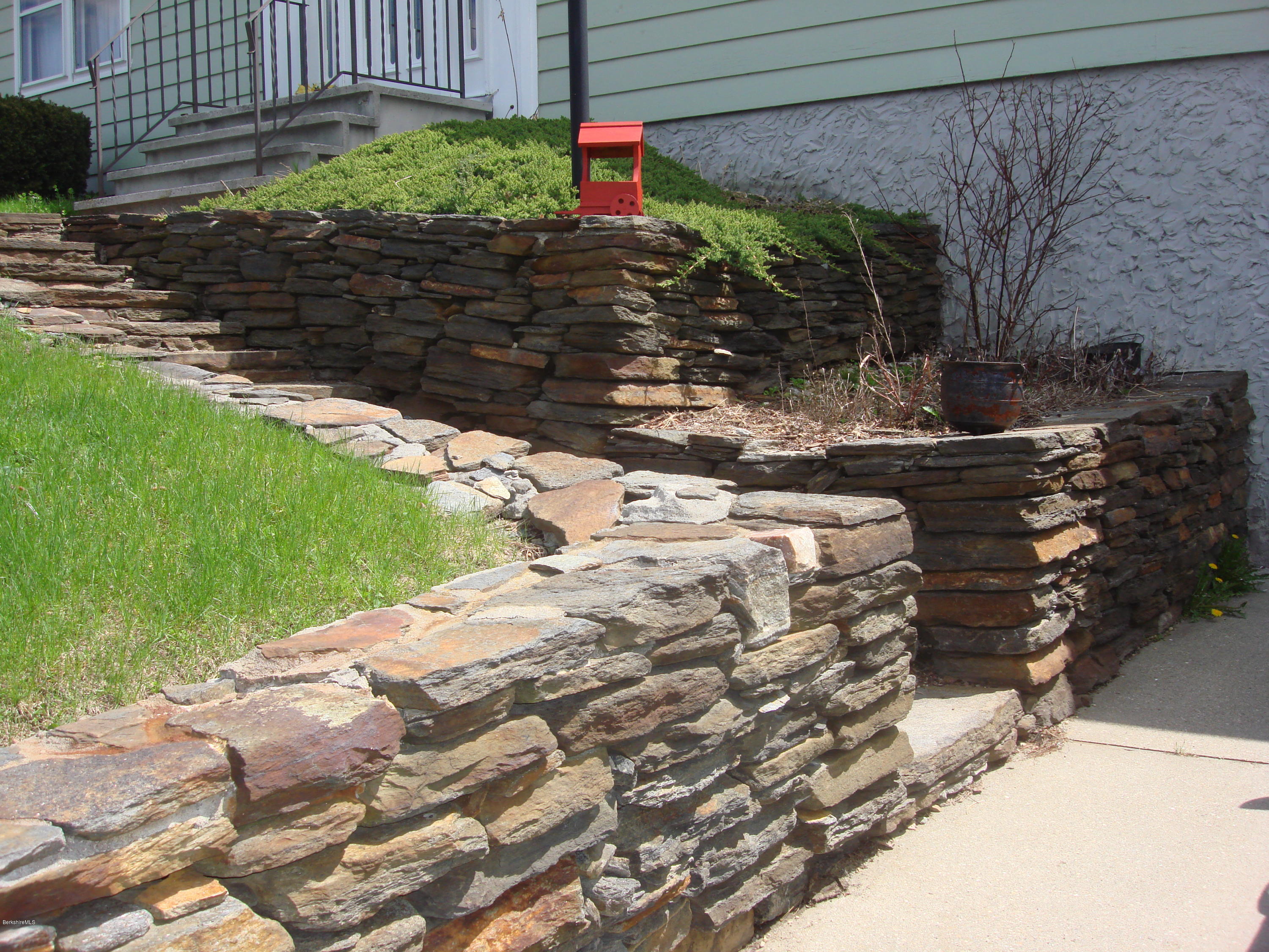 718 Pecks Road Pittsfield, MA 01201 - Photo 29 of 33 Front Stairway and Stone Wall