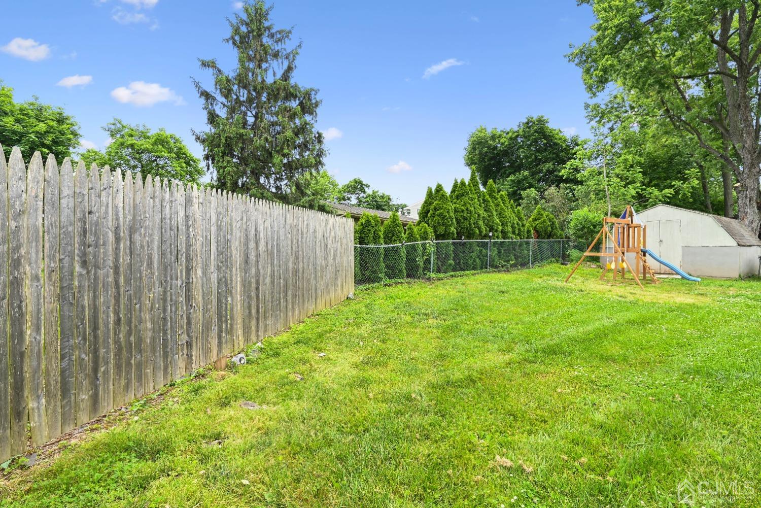 6 Calvin Road Kendall Park, NJ 08824 - Photo 29 of 30 a view of a backyard with a plants and trees