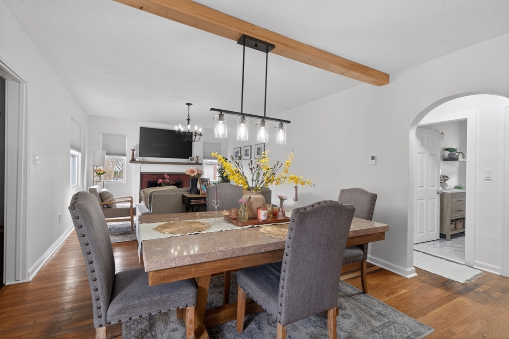 37 Blakely Court Fall River, MA 02720 - Photo 12 of 19 a view of a dining room with furniture wooden floor and a chandelier
