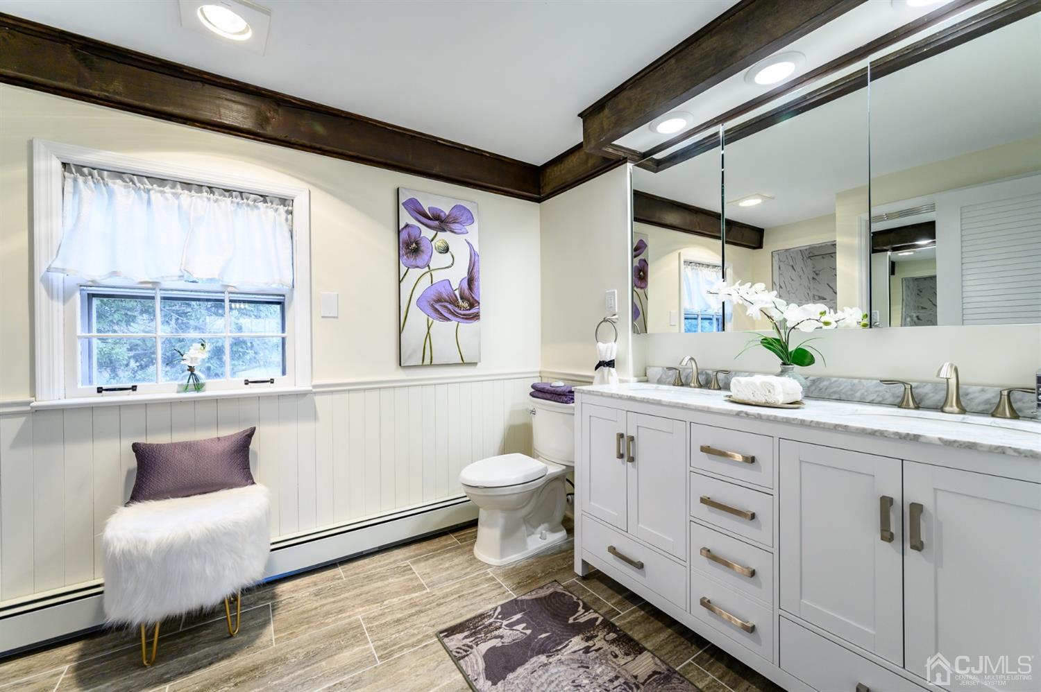 34 Mt Horeb Road Warren, NJ 07059 - Photo 42 of 55 a spacious bathroom with a double vanity sink mirror and toilet