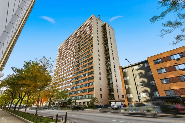 a view of a tall building