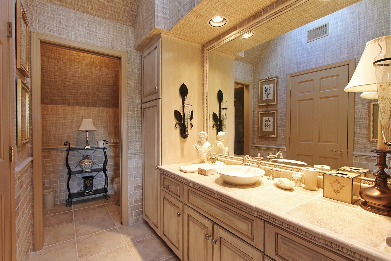 29 Riderwood Road North Barrington, IL 60010 - Photo 16 of 25 a bathroom with a granite countertop sink and a mirror