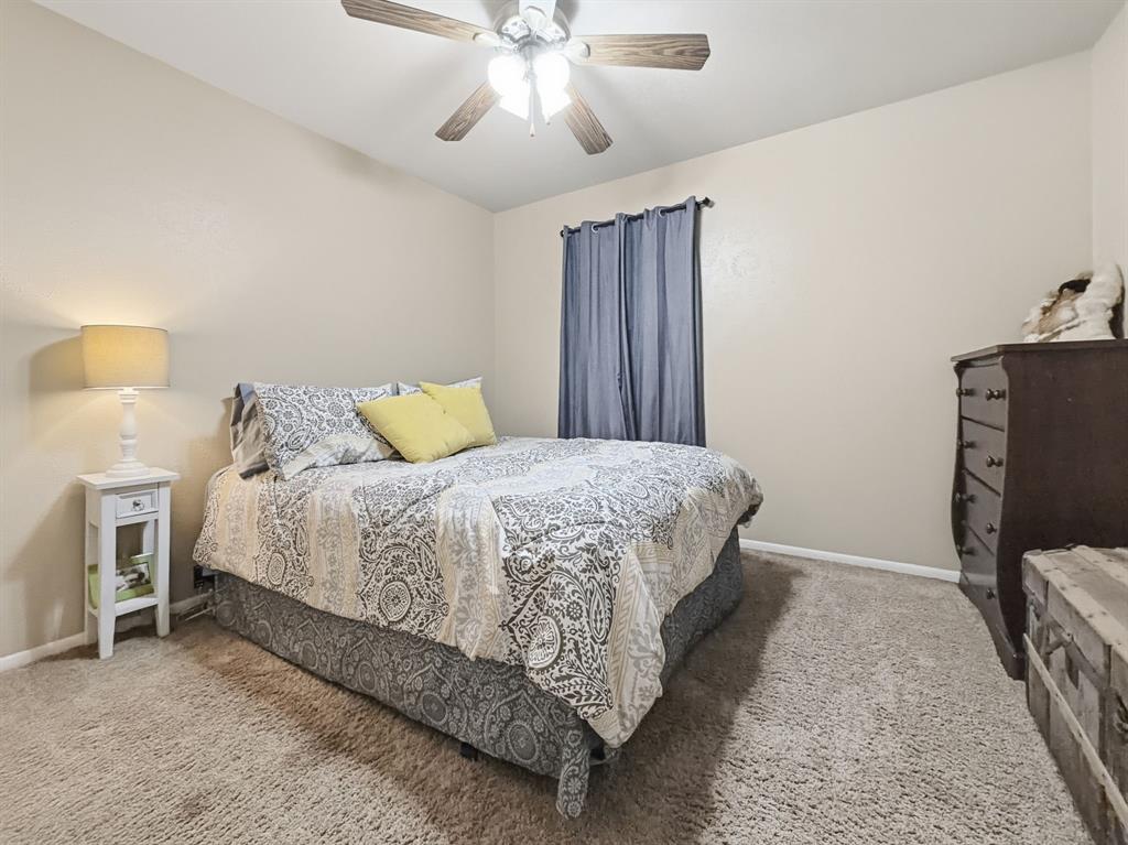 206 Navajo Trail Hamilton, TX 76531 - Photo 21 of 39 Bedroom featuring carpet floors and a ceiling fan