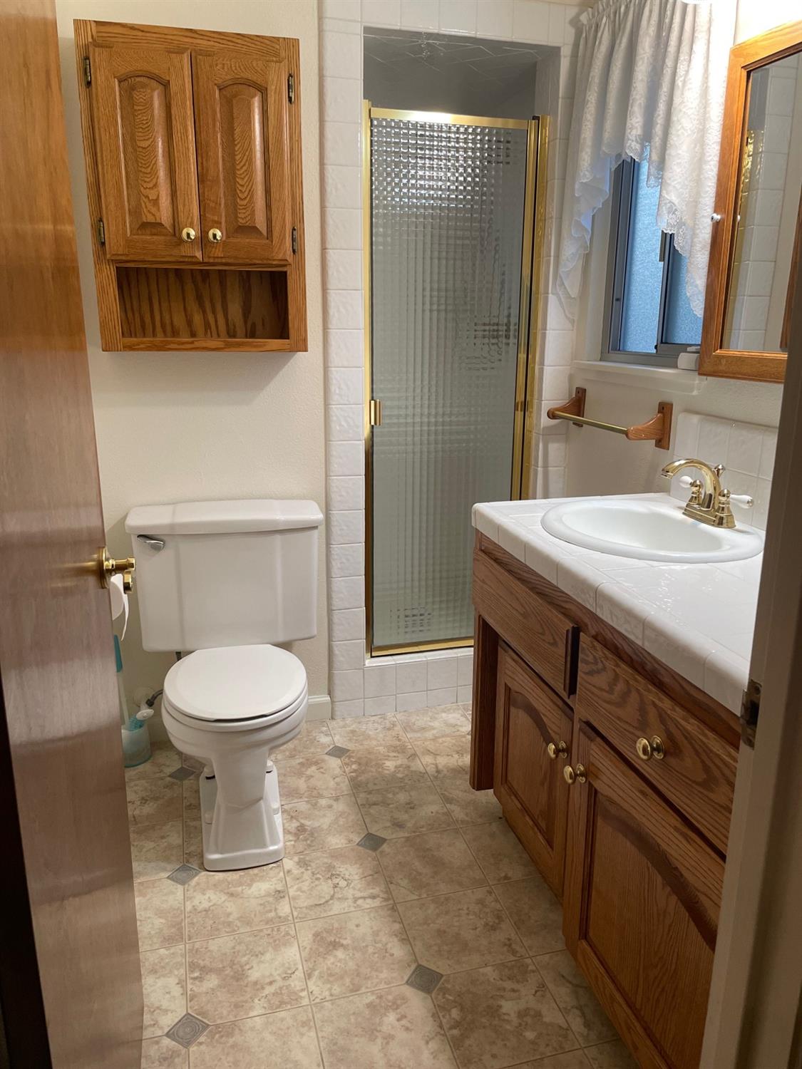 230 West Spring Lane Lemoore, CA 93245 - Photo 8 of 14 a bathroom with a sink a toilet and a mirror