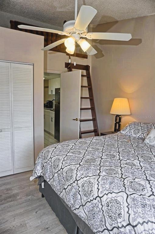 20893 Haulover Cove Road, Unit 8 Lutz, FL 33558 - Photo 23 of 35 a bedroom with a bed and a lamp