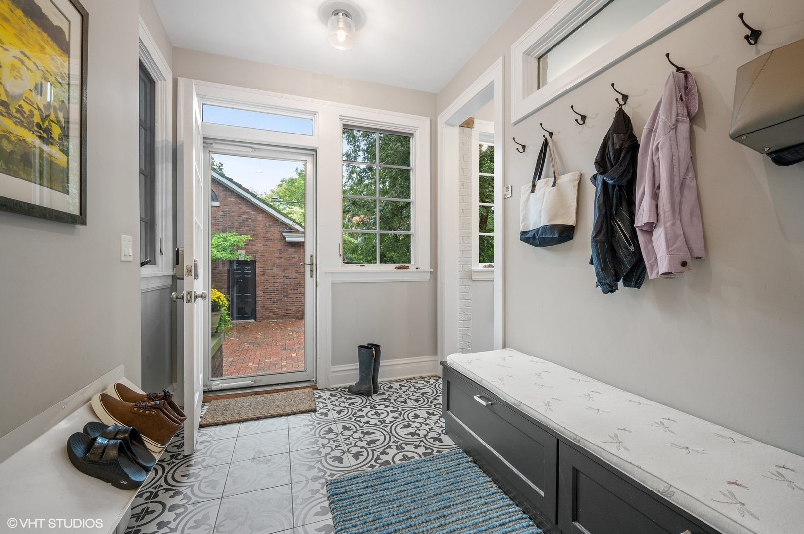 1002 Monroe Avenue River Forest, IL 60305 - Photo 11 of 31 a bathroom with a granite countertop sink a mirror and shower