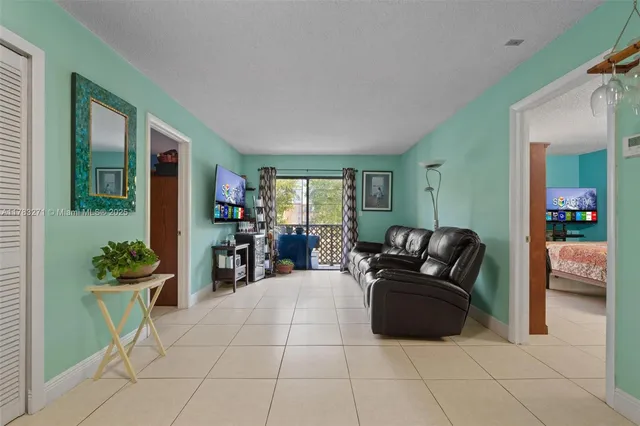 a living room with furniture
