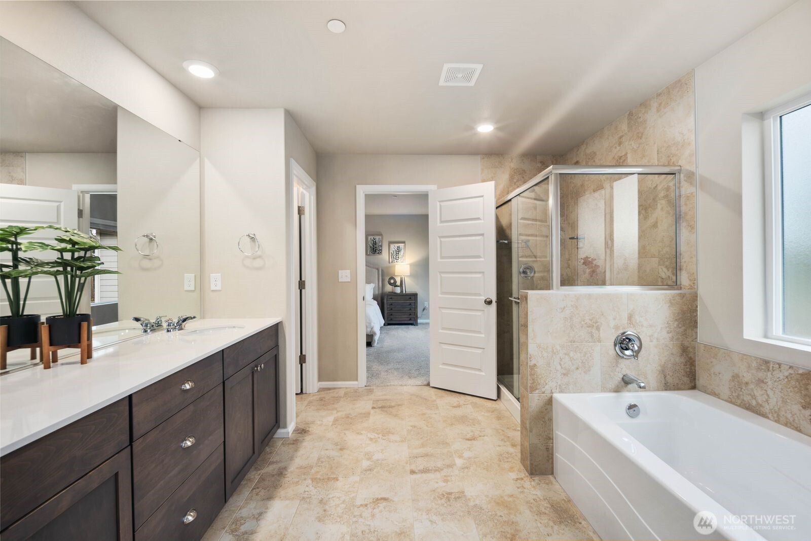 1214 Baker Hts Loop Bremerton, WA 98312 - Photo 20 of 38 a spacious bathroom with a tub sink shower and mirror