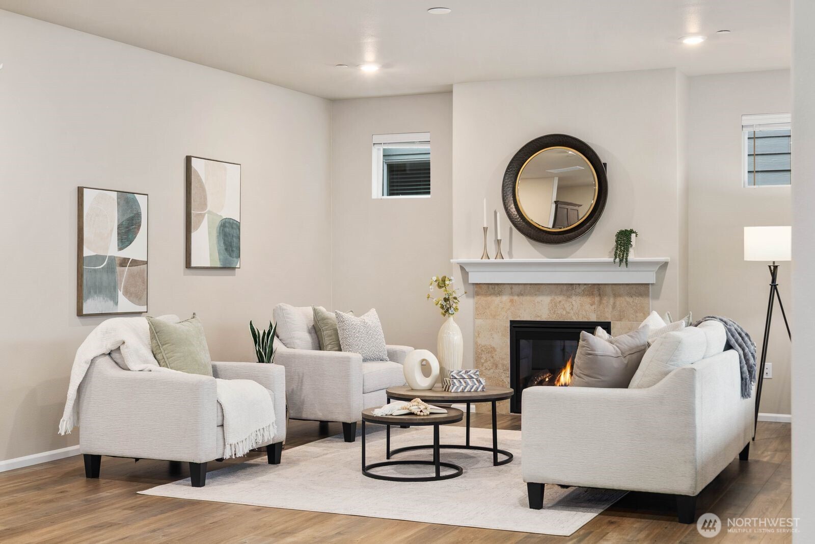 1214 Baker Hts Loop Bremerton, WA 98312 - Photo 5 of 38 a living room with furniture and a fireplace