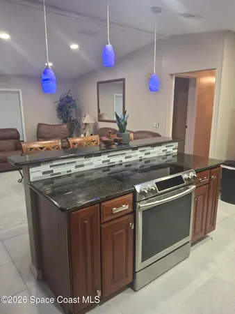 a kitchen with lots of counter space