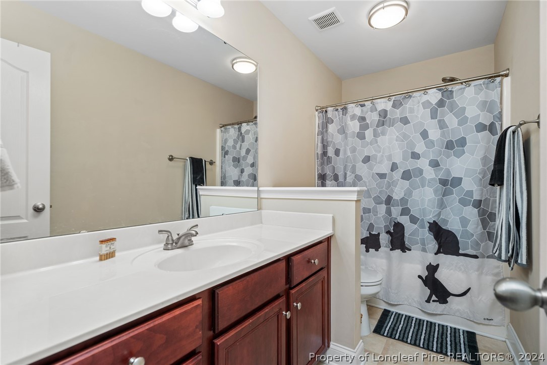 5078 Aberdeen Road Raeford, NC 28376 - Photo 19 of 46 a bathroom with a sink and a mirror