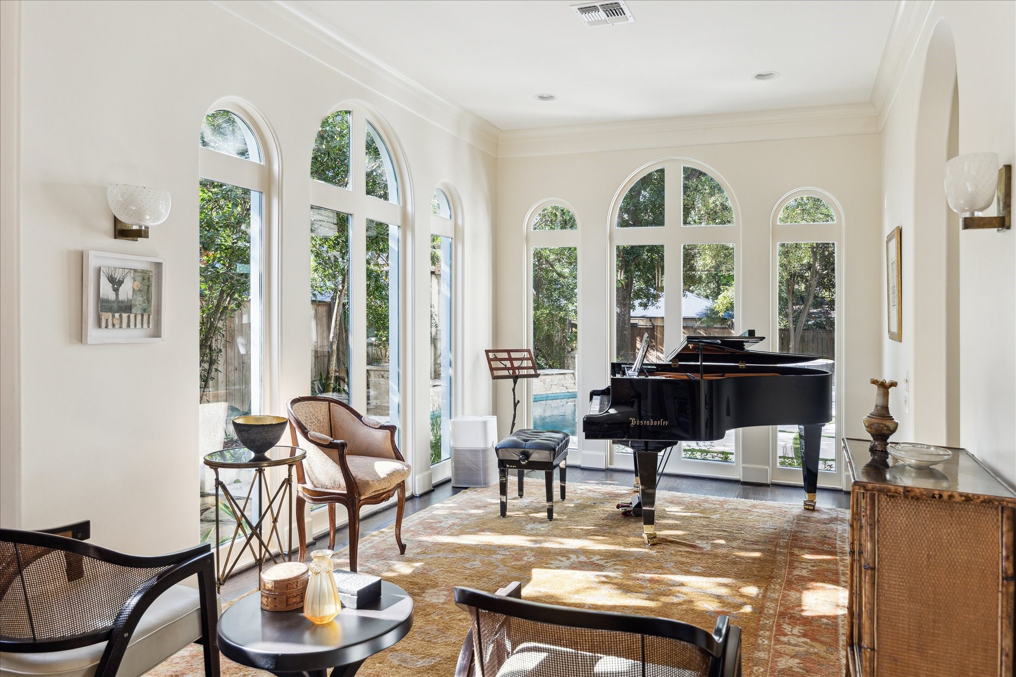 1804 Bolsover Street Houston, TX 77005 - Photo 13 of 46 a living room with furniture and floor to ceiling windows