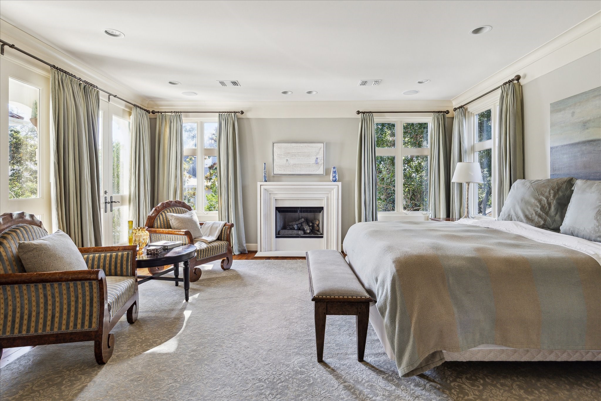 1804 Bolsover Street Houston, TX 77005 - Photo 24 of 46 a spacious bedroom with a bed and a fireplace