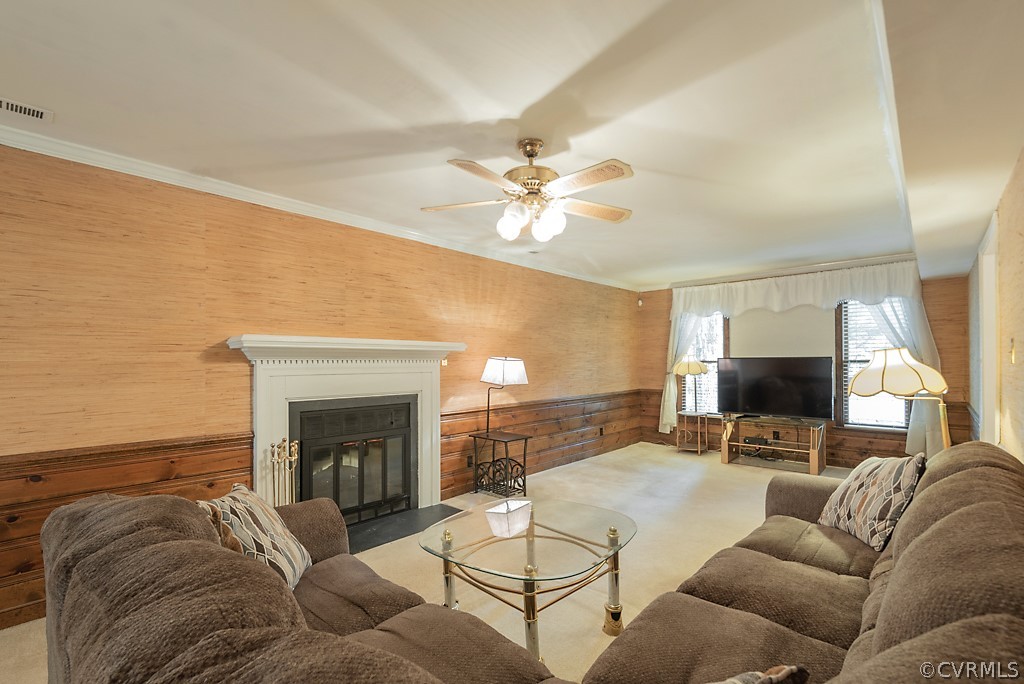 14007 Turtle Hill Road Midlothian, VA 23112 - Photo 13 of 40 a living room with furniture and a fireplace