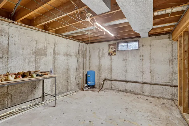 a view of a storage room with an empty room