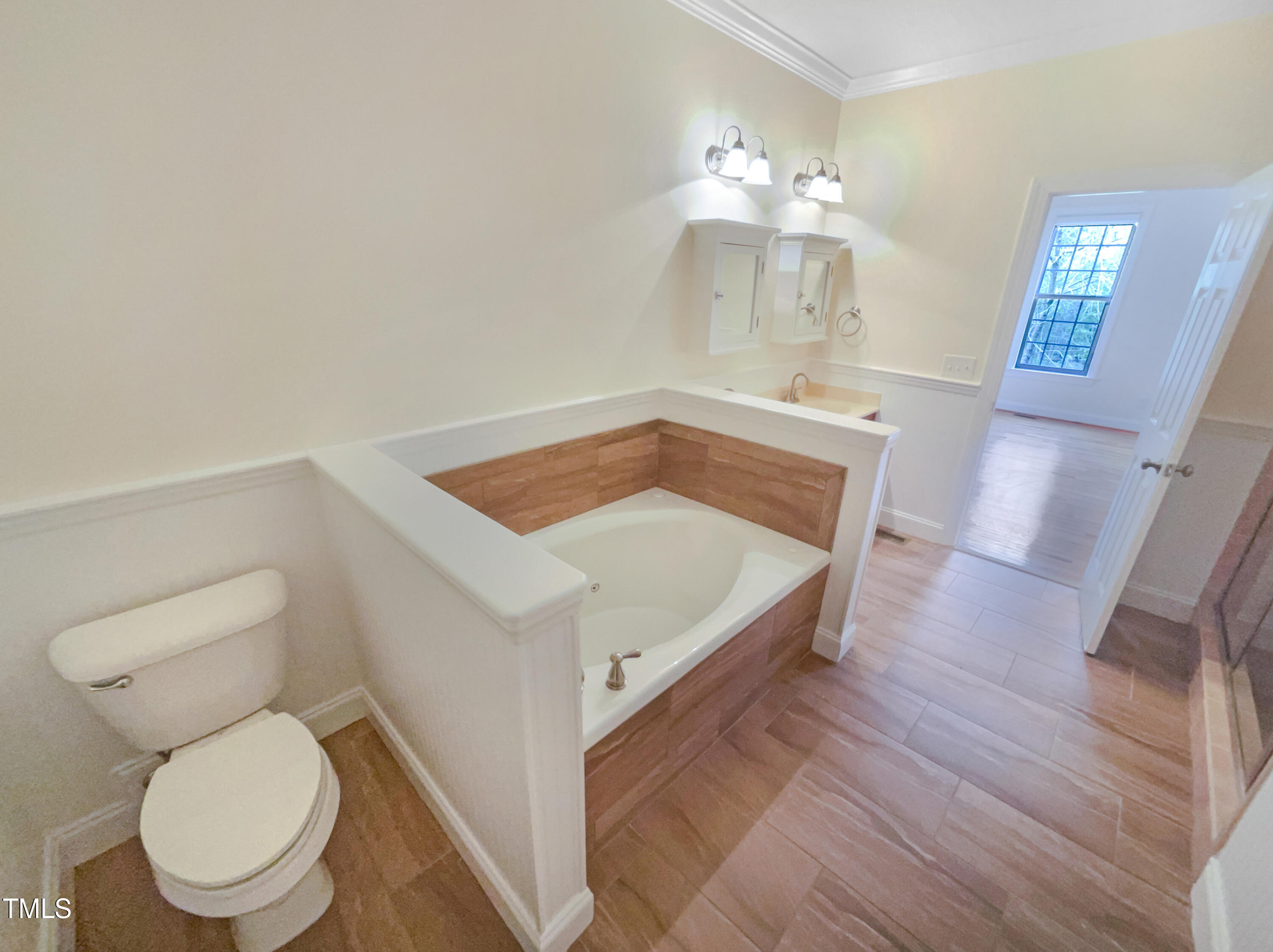 582 Canvas Drive Wake Forest, NC 27587 - Photo 11 of 16 a bathroom with a sink a toilet a mirror and vanity
