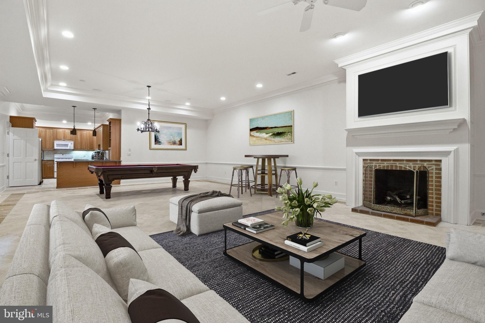 1711 Highland Road Fredericksburg, VA 22401 - Photo 29 of 58 a living room with furniture a flat screen tv and a fireplace