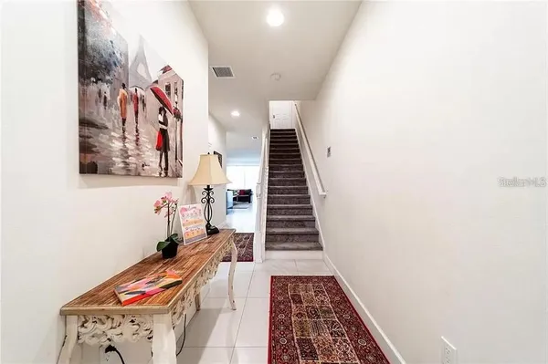 a view of an entryway with furniture