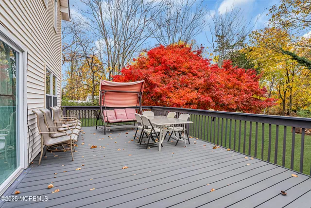 a view of a bench in the garden