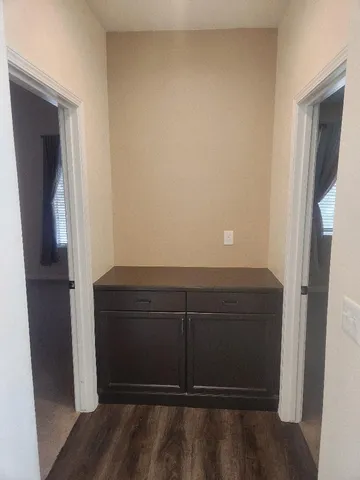 a view of wooden door