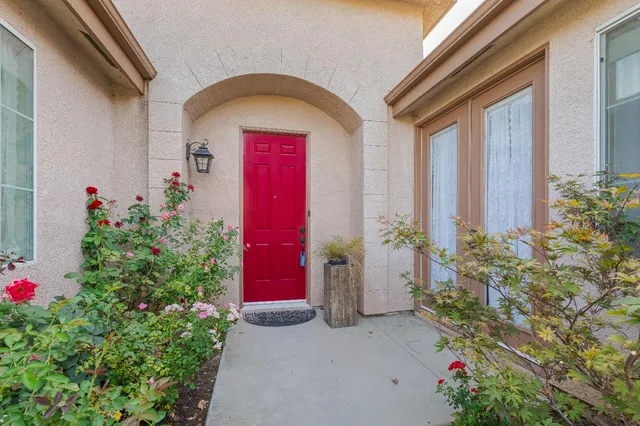 a front view of a house with entryway