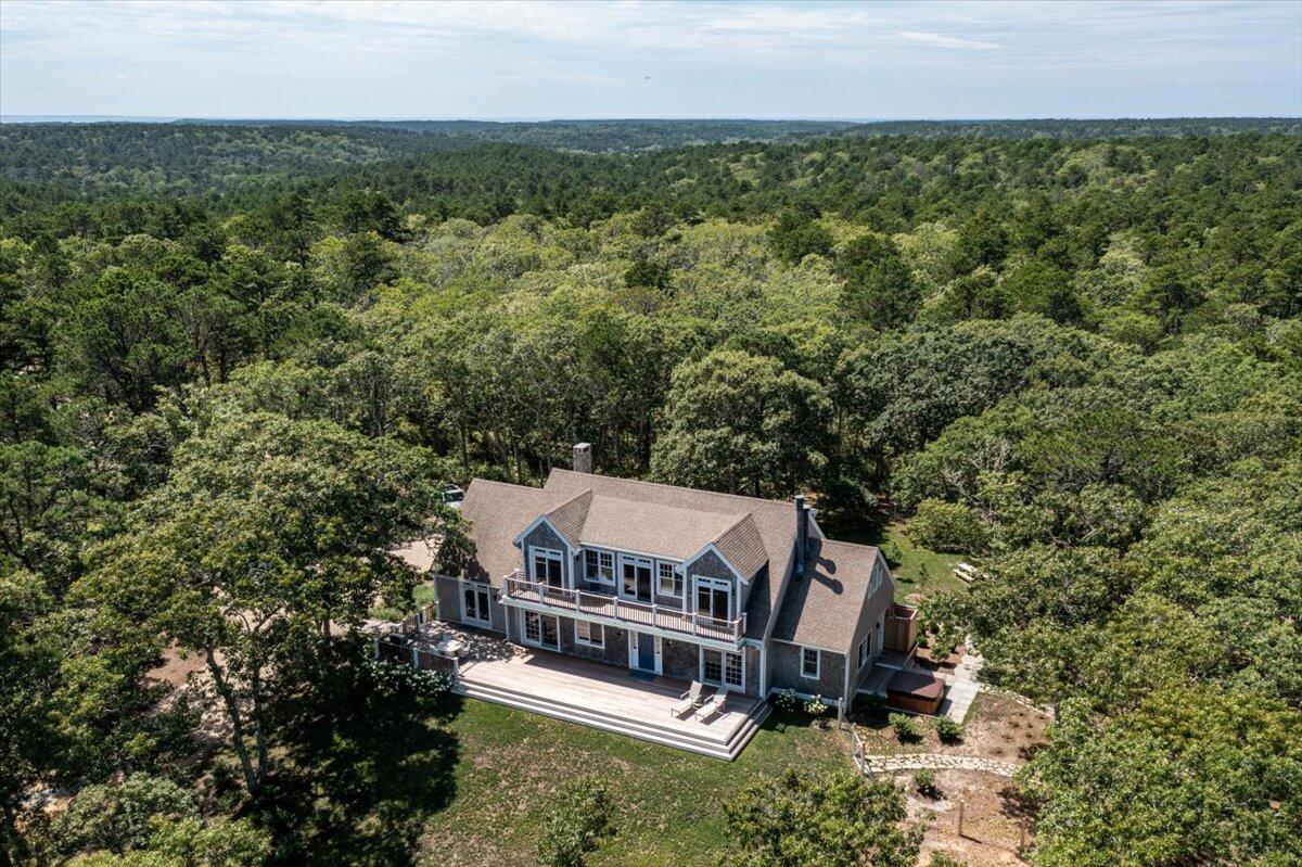 58 Slough Pond Road Truro, MA 02666 - Photo 75 of 82 an aerial view of a house with a yard